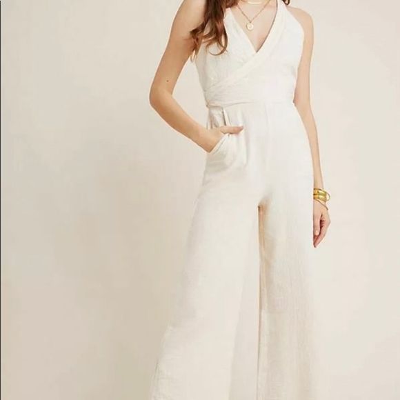 NWOT Anthropologie Halterneck Jumpsuit size 8 and 10 - Picture 3 of 8
